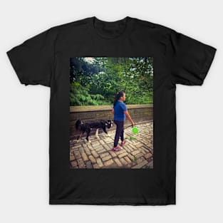 Central Park Dog Walking Manhattan New York City T-Shirt